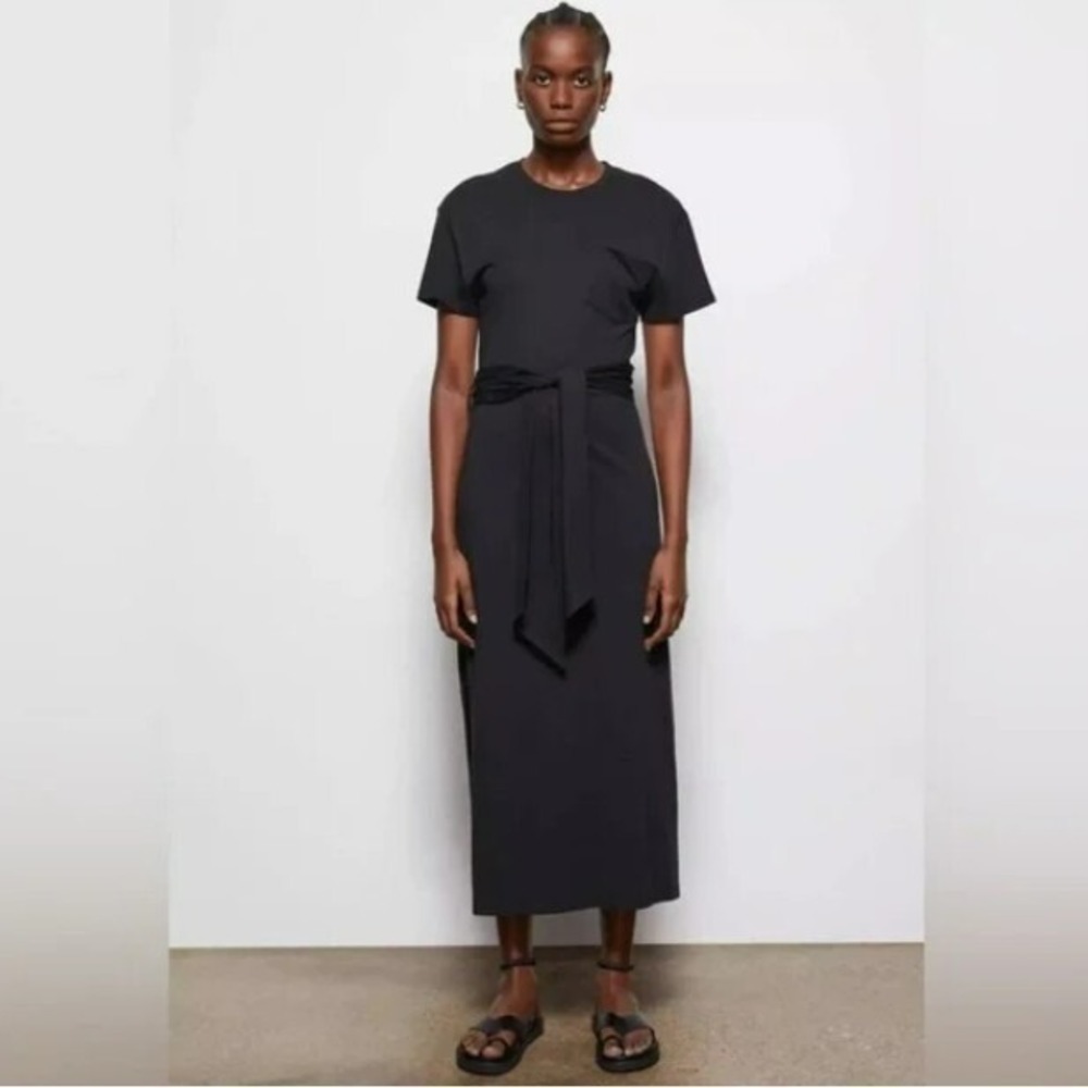 Jonathan Simkhai Minimalist Tie Waist T Shirt Dress Size XL Resortwear Capsule - Picture 2 of 9